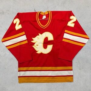 Vintage Maska Ultrafil Calgary Flames #22 Hockey Jersey Medium 80s NHL